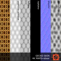 PBR substance material of gecko skin created in substance designer for graphic designers and game developers